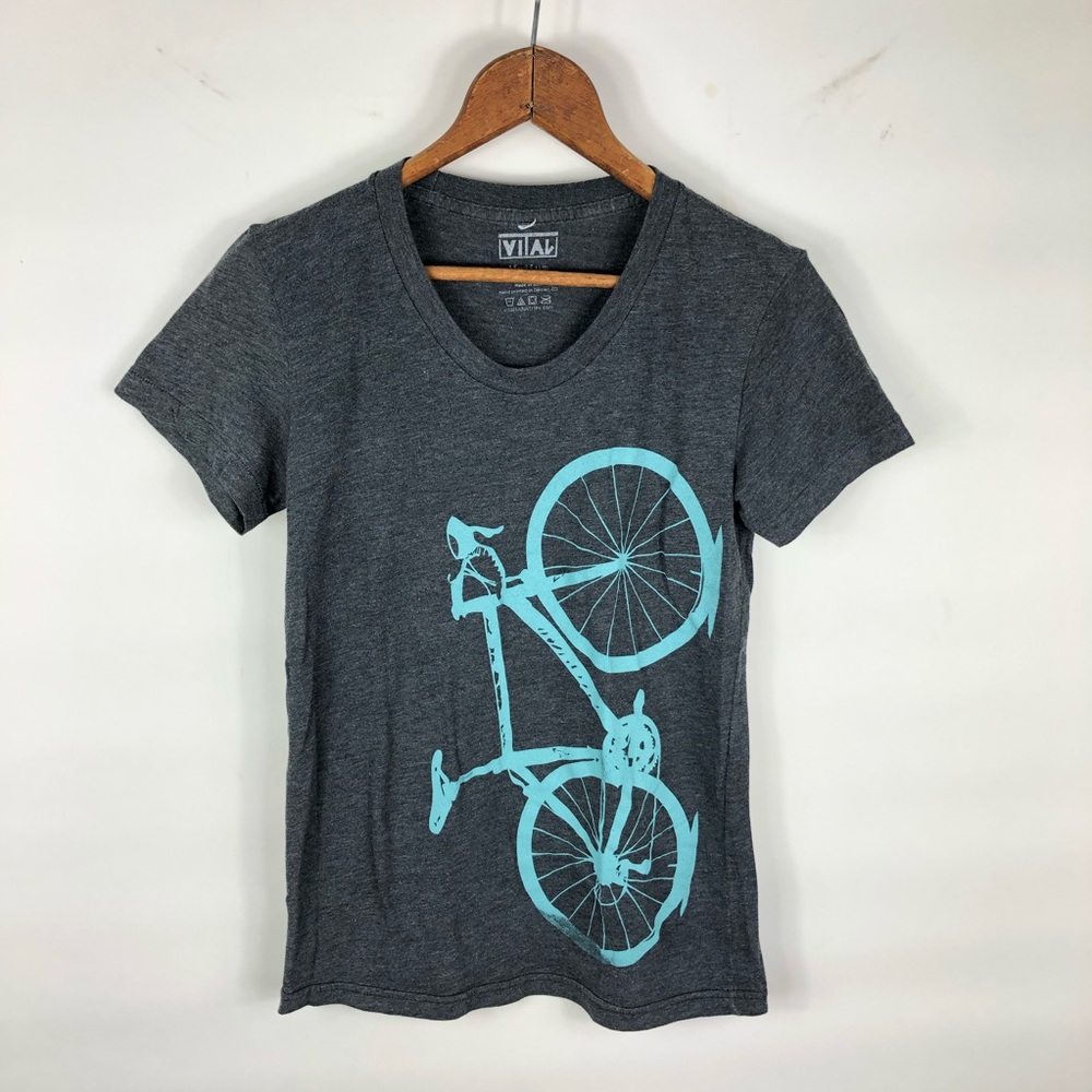 Vital Industries | Bicycle Screenprint Gray TShirt